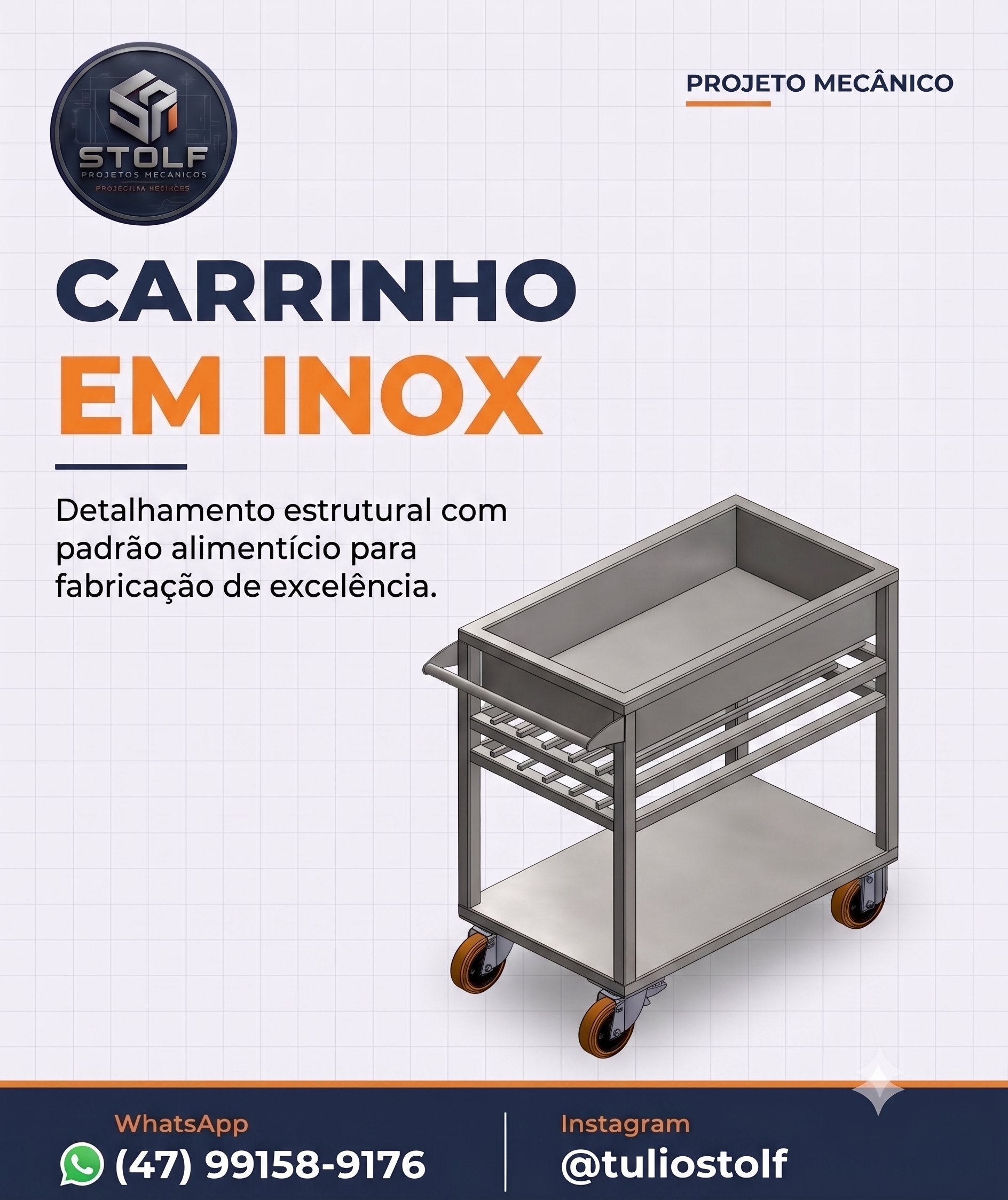Carrinho em Inox